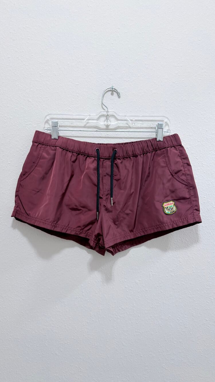 Seobean Men's 3" Inseam Swim Trunks Burgandy Size XL NWOT